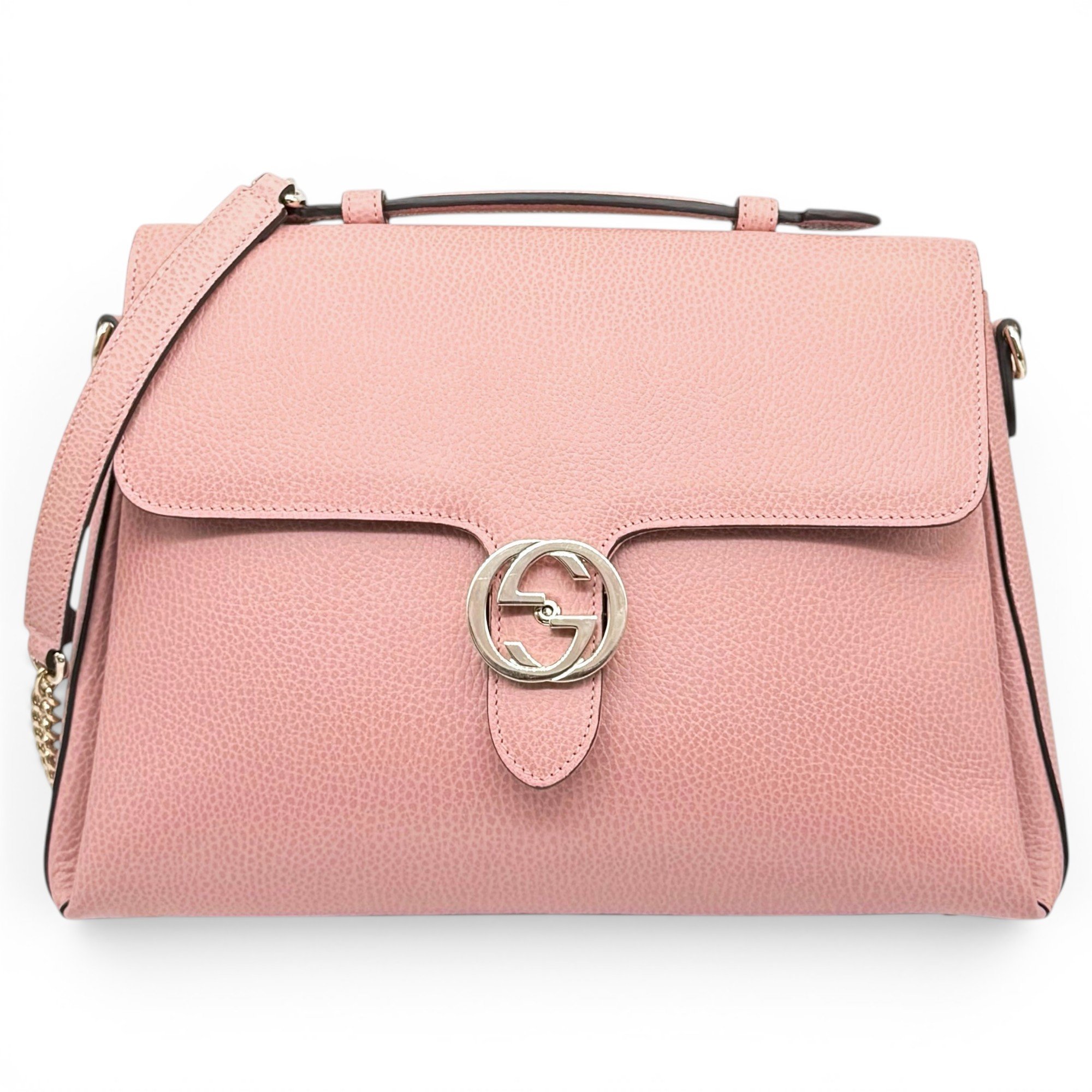 Interlocking pony-style calfskin handbag