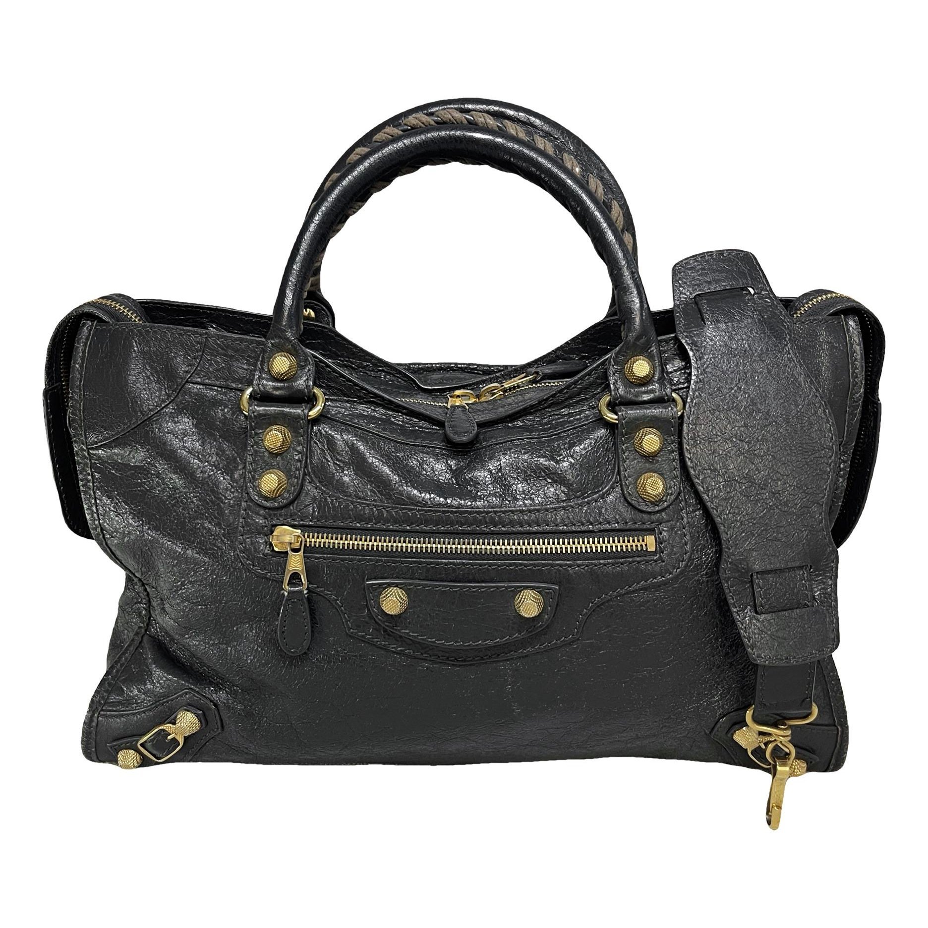 City leather handbag
