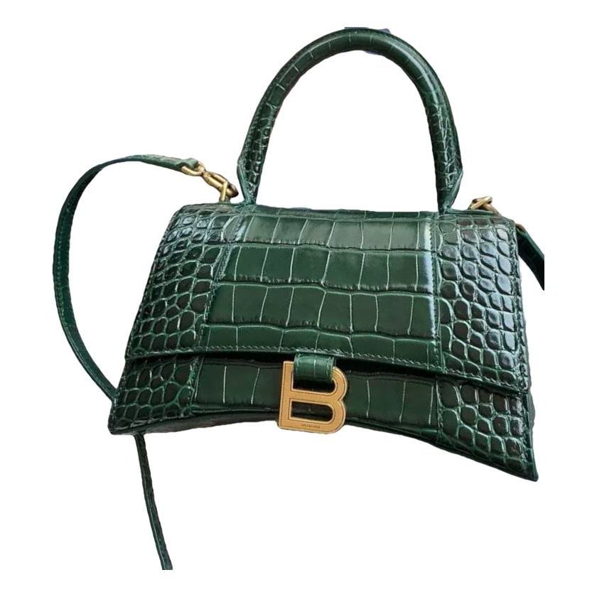 Hourglass leather crossbody bag