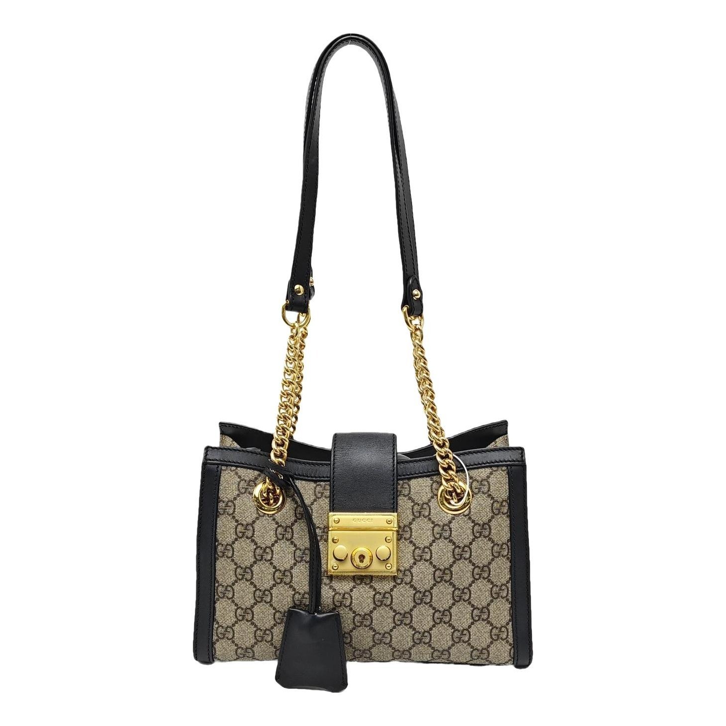 Padlock leather handbag