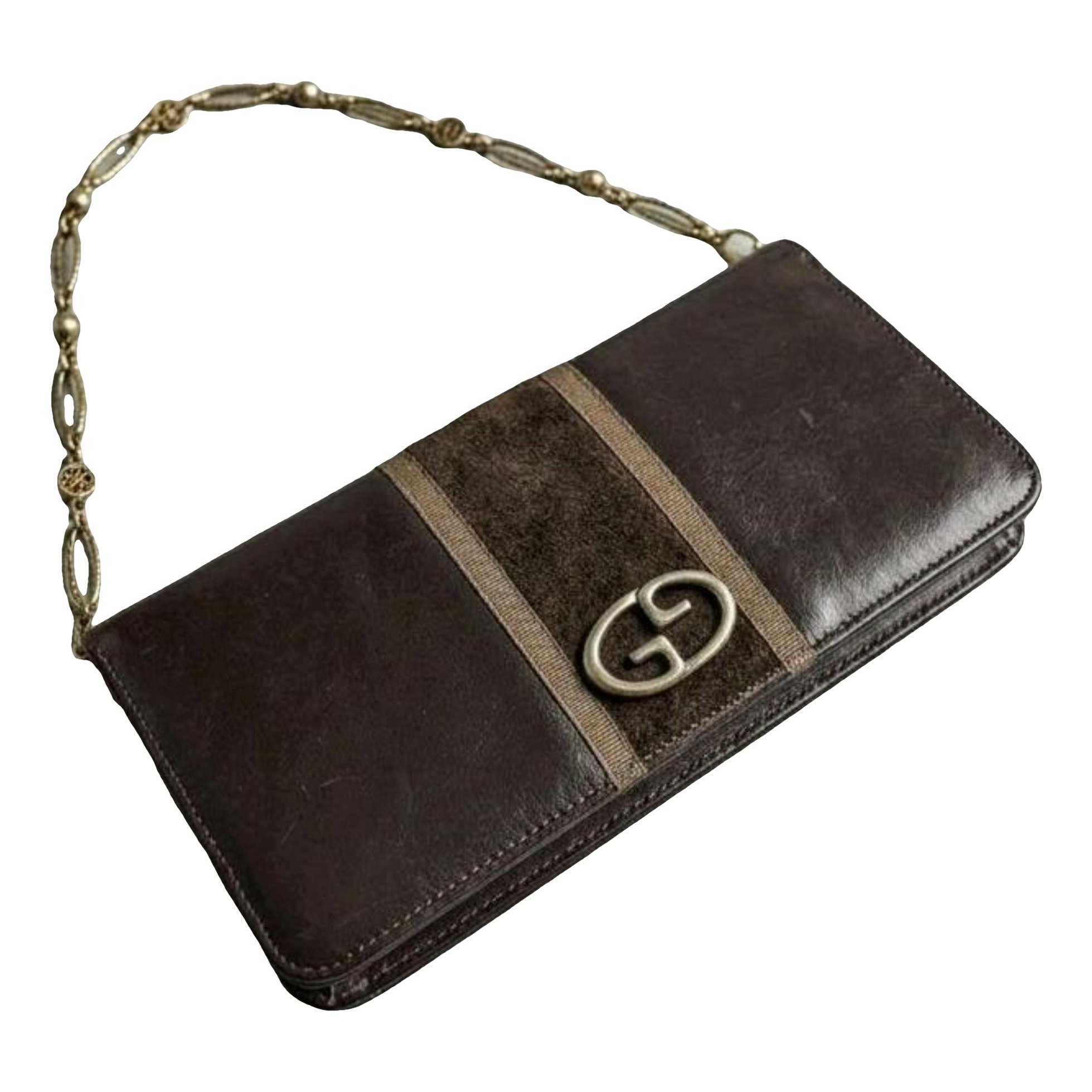 Leather clutch bag