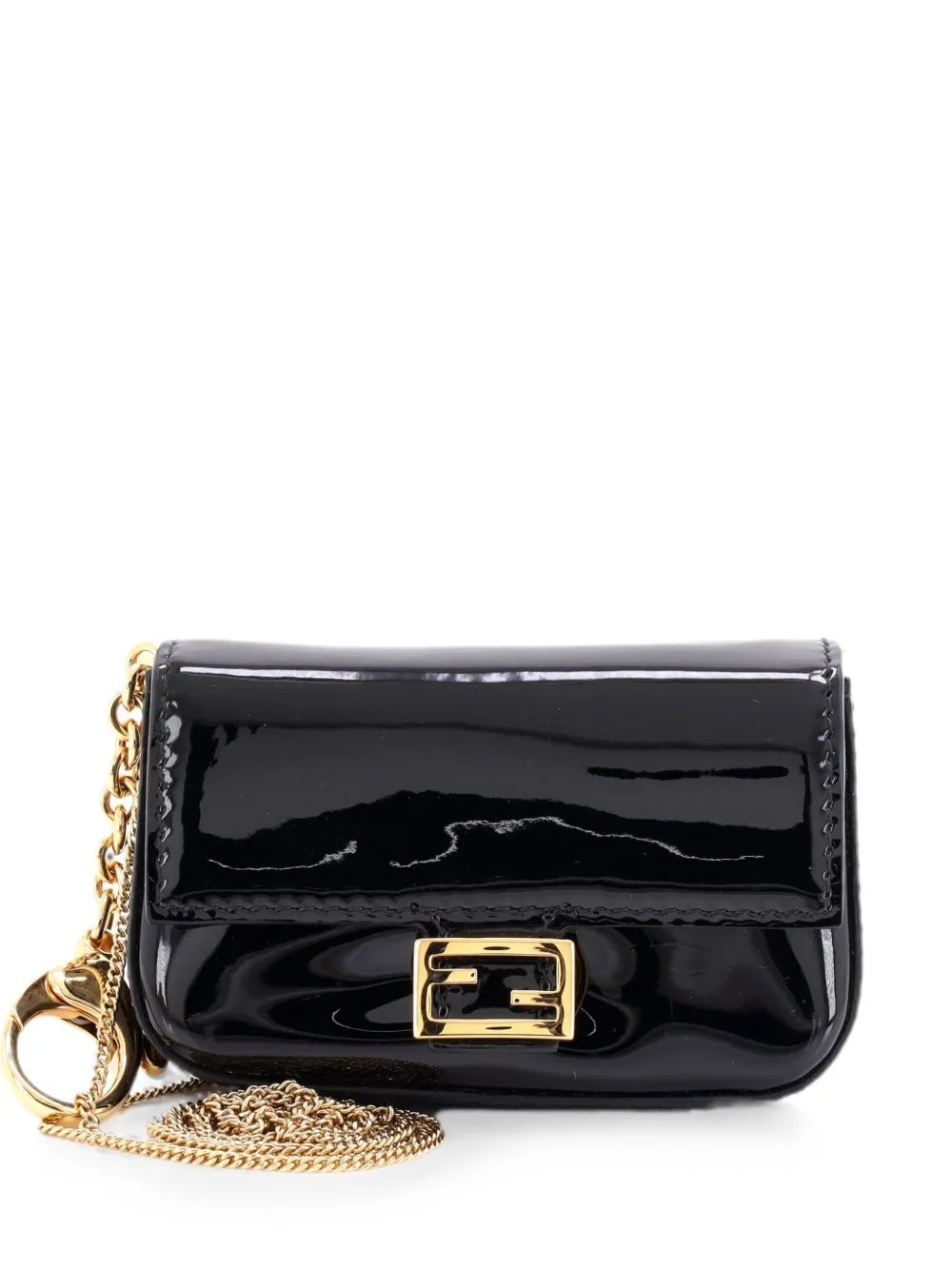 Chain Baguette Charm Bag Patent Nano crossbody bag