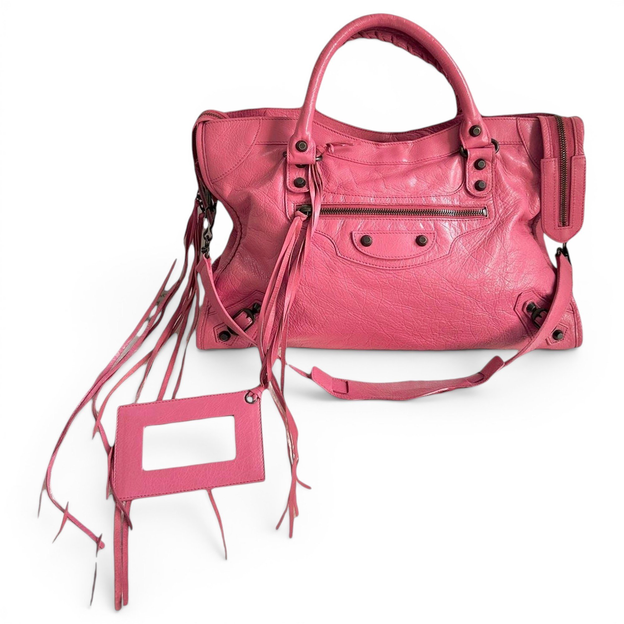 City leather handbag