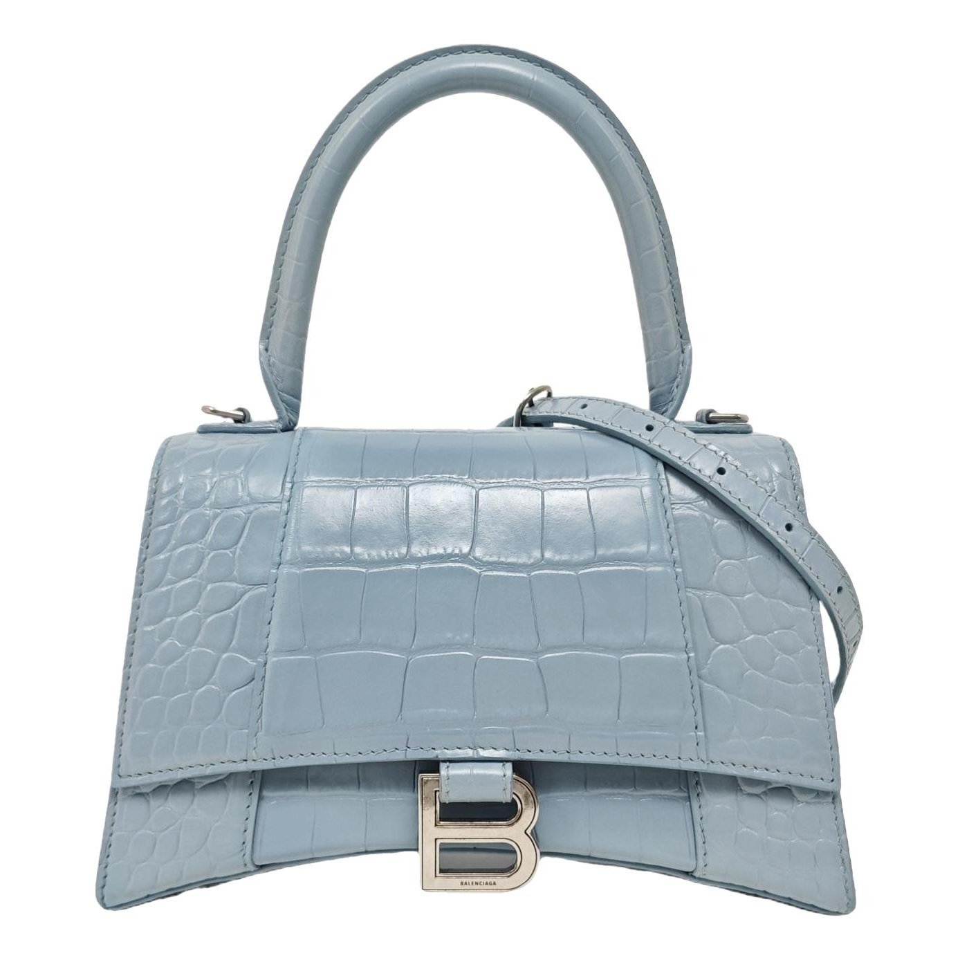 Hourglass leather handbag