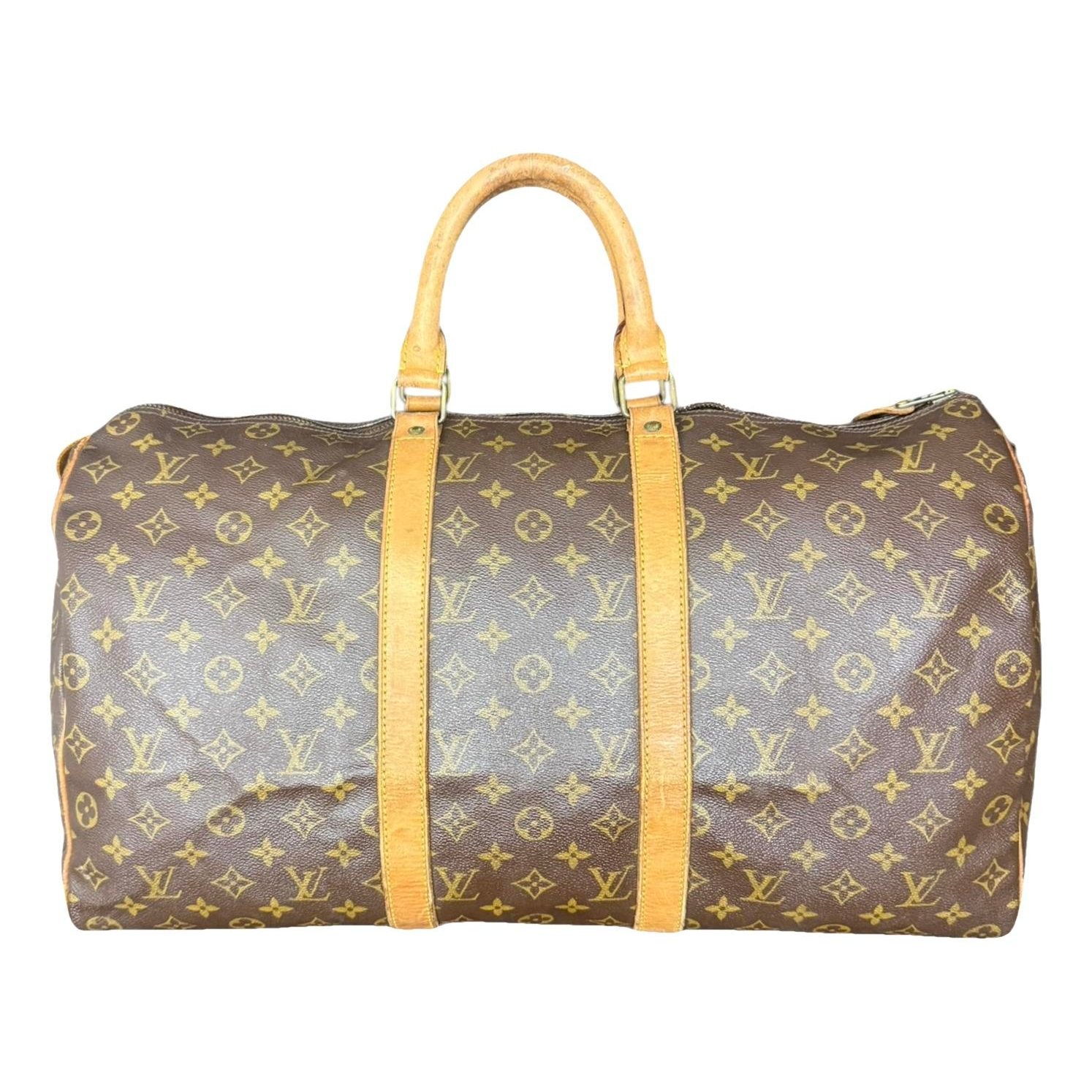 Keepall leather travel bag