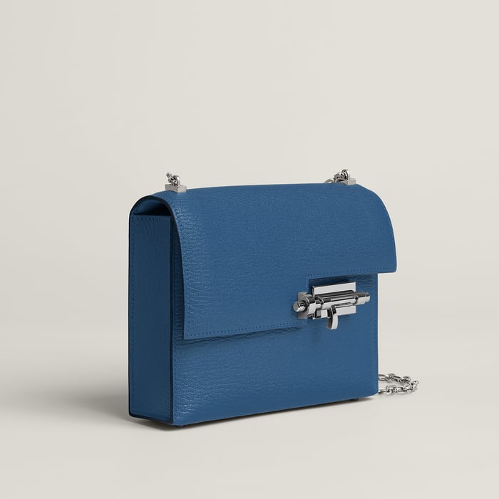 Bleu Tie Verrou Chaine Mini Bag