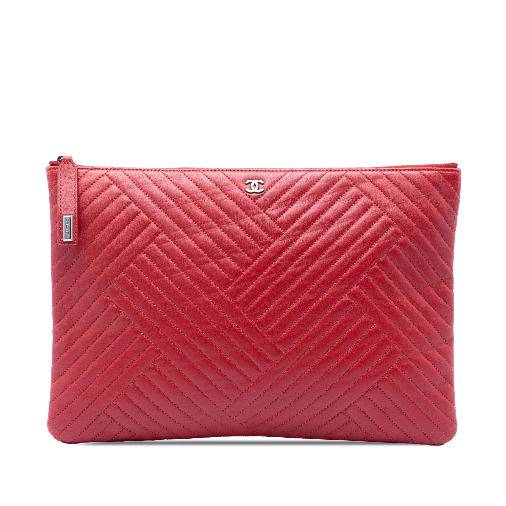Leather clutch bag