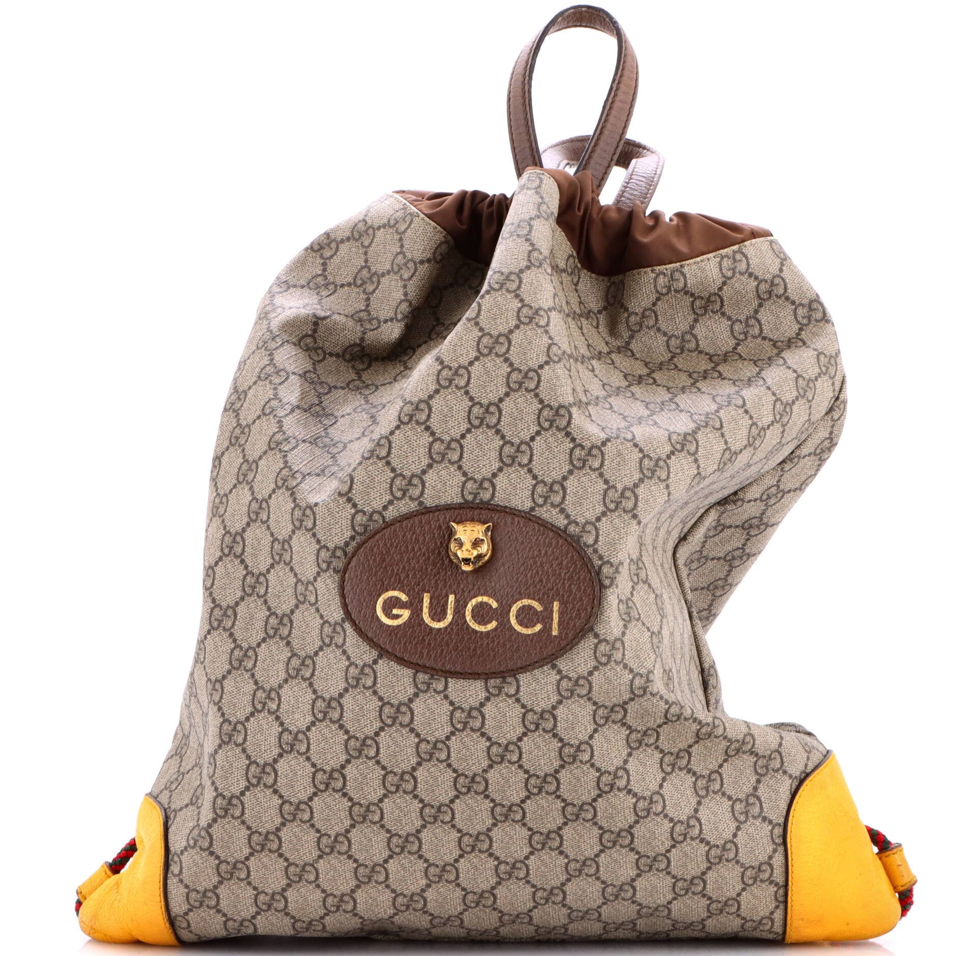 Neo Vintage Drawstring Backpack GG Coated Canvas Large