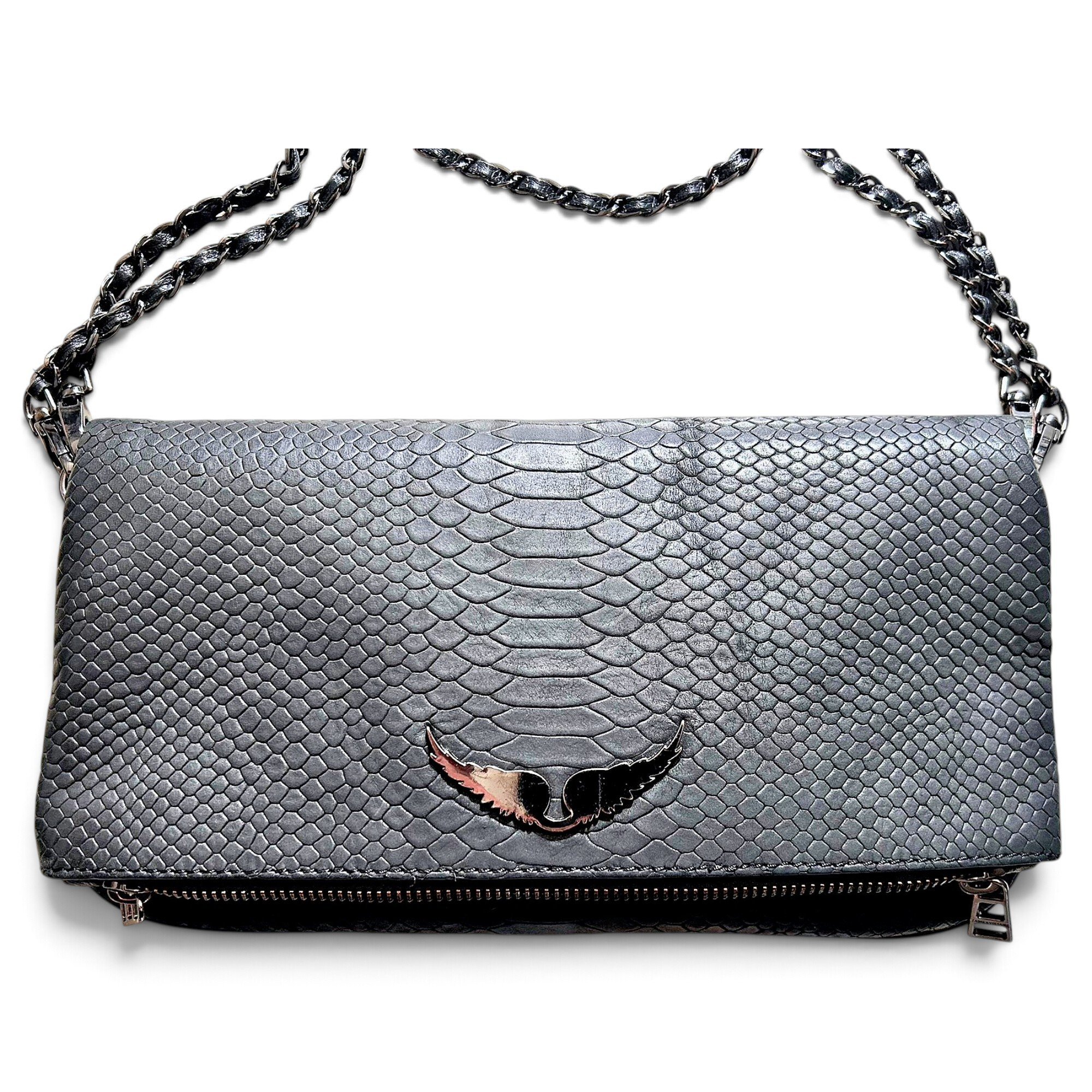Rock leather clutch bag