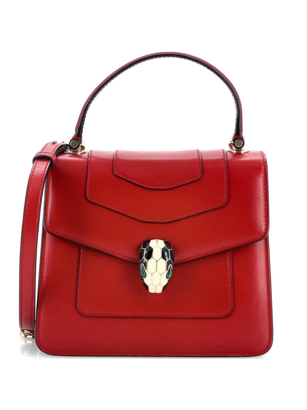 Serpenti Forever Top Handle Bag Leather Small satchel