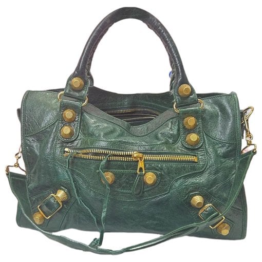 City leather handbag