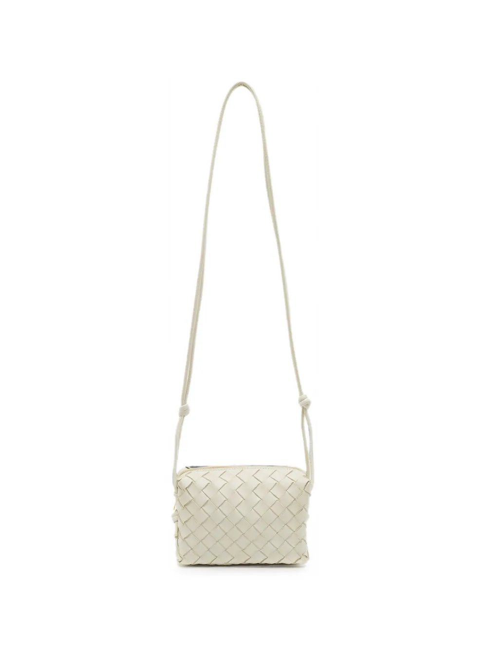 Bottega Veneta Loop Mini White Intrecciato Leather Camera Bag