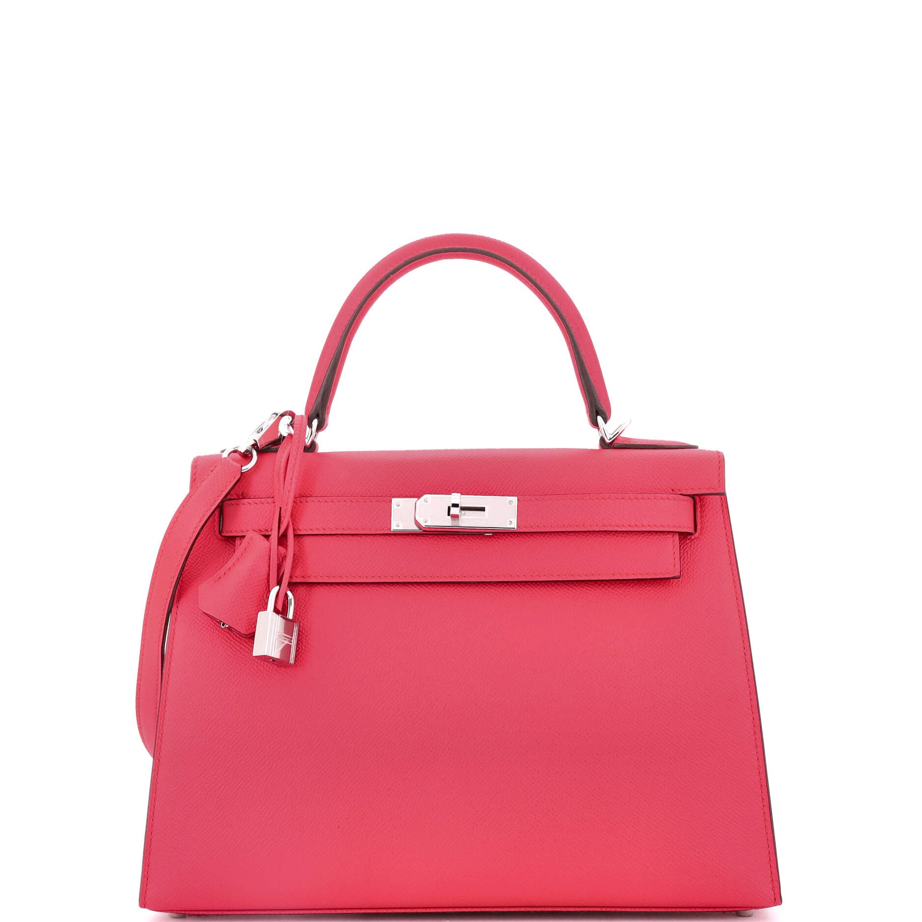 Hermes Kelly Handbag Rose Extreme Epsom with Palladium Hardware 28