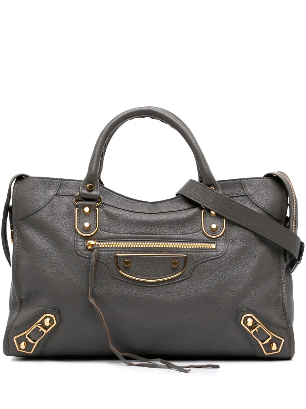 2018 Goatskin Motocross Classic Metallic Edge City satchel
