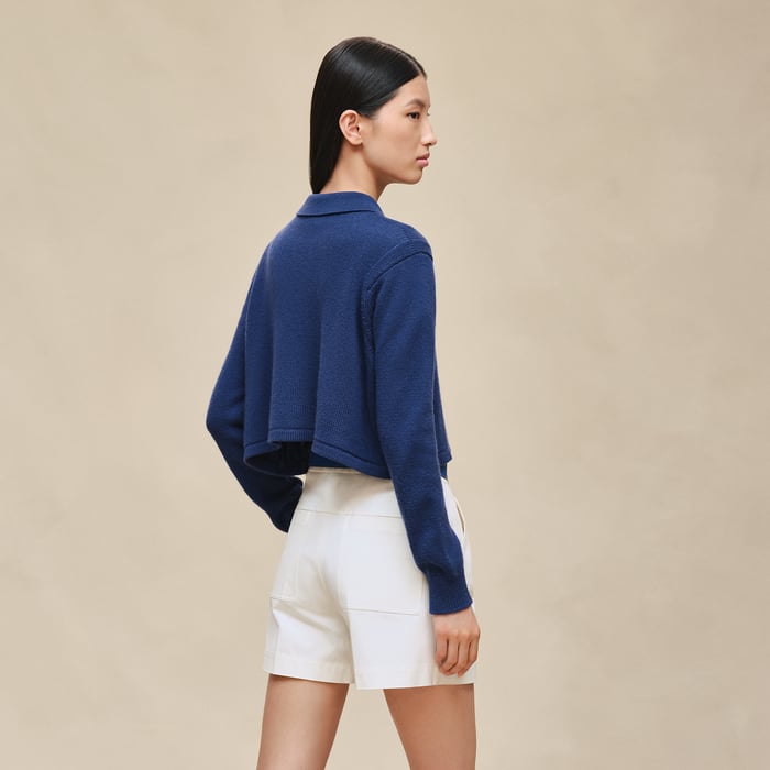 Bleu Outremer Short Shirt Cardigan