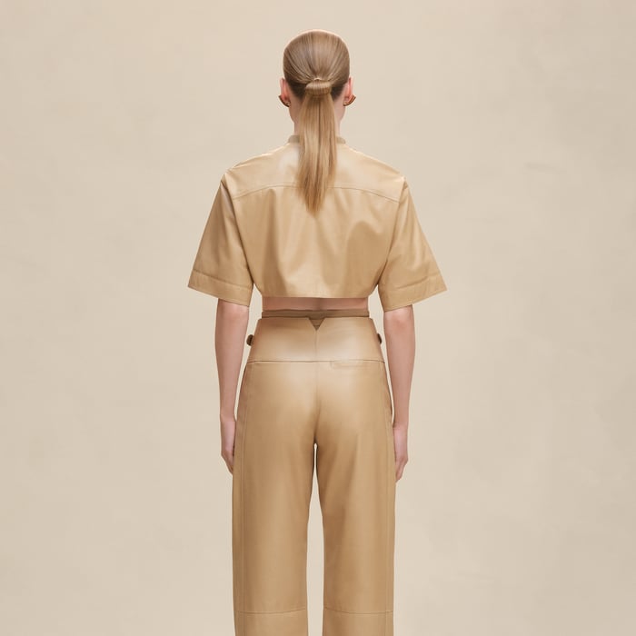 Beige Kraft Zipped Top