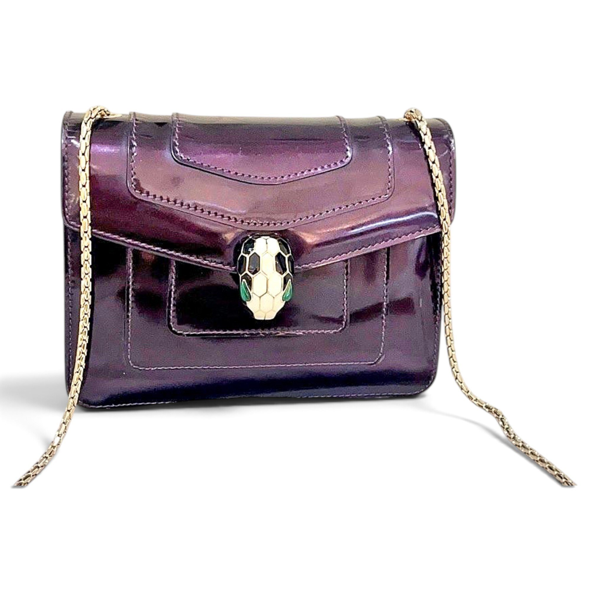 Serpenti patent leather handbag