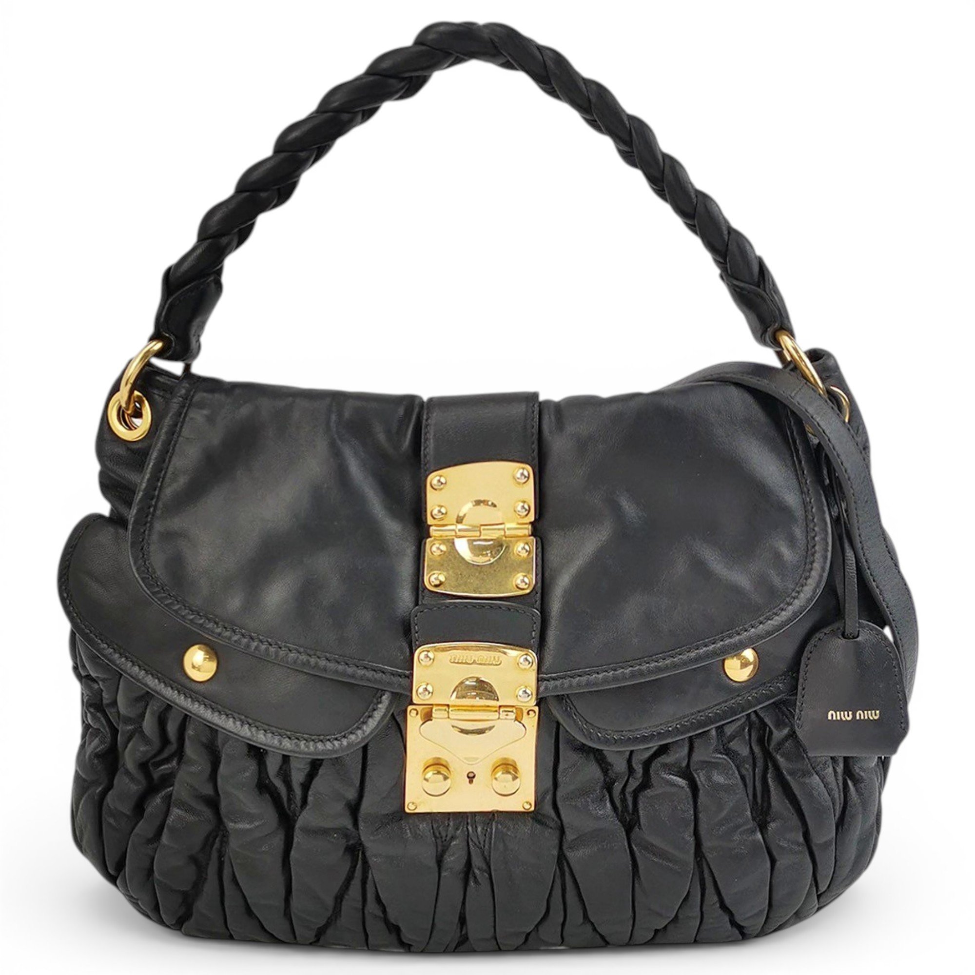 Coffer leather handbag