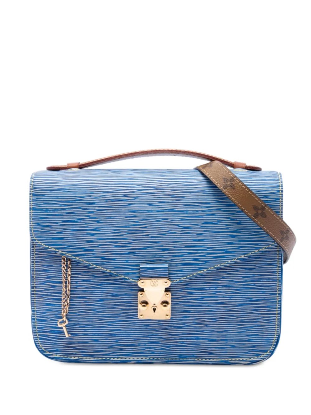 2017 Epi Denim and Reverse Monogram Pochette Metis satchel
