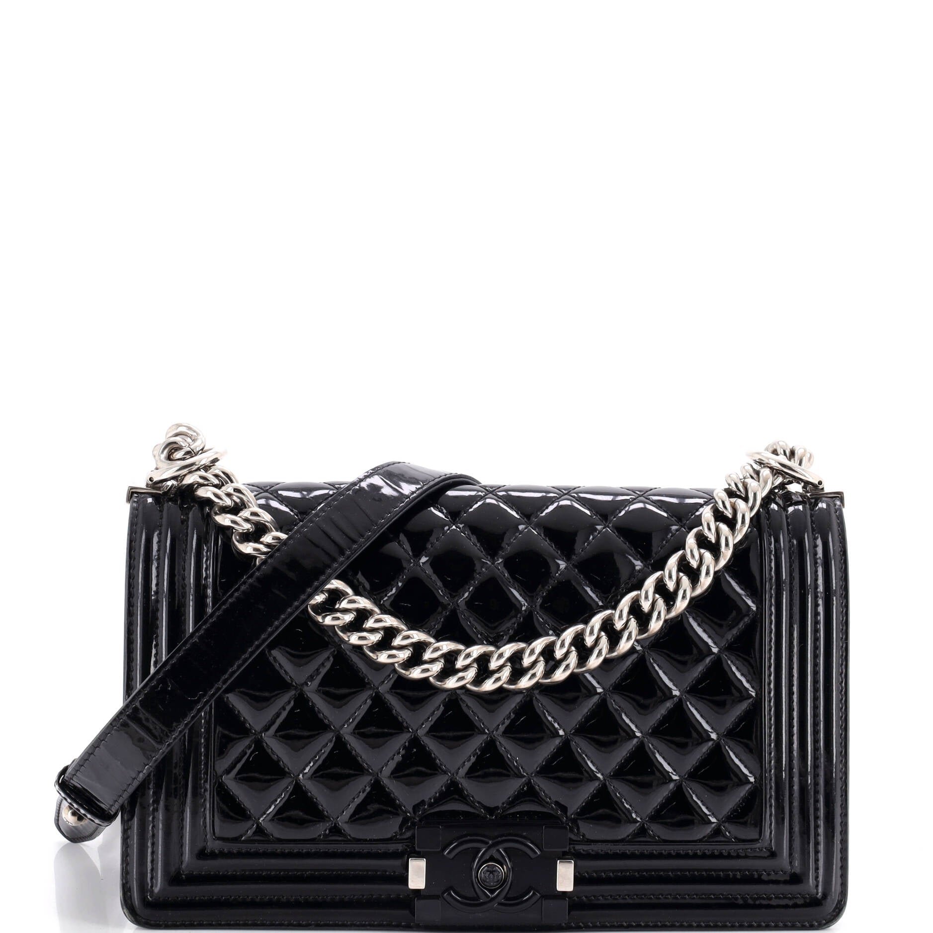 Boy Flap Bag Quilted Patent Old Medium