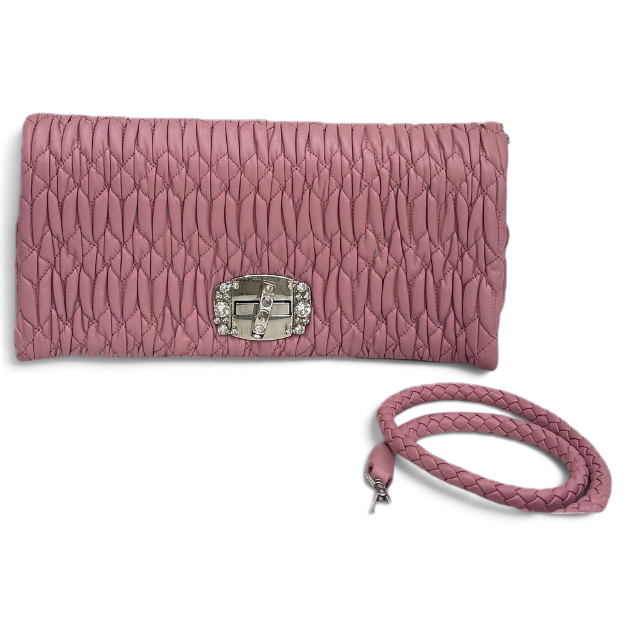 Miu Crystal leather handbag