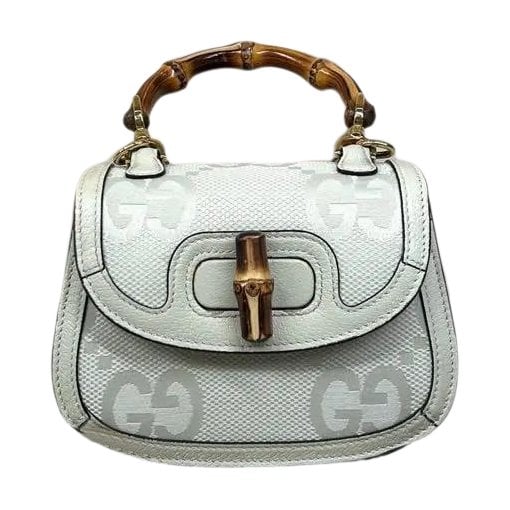Convertible Bamboo Top Handle leather crossbody bag