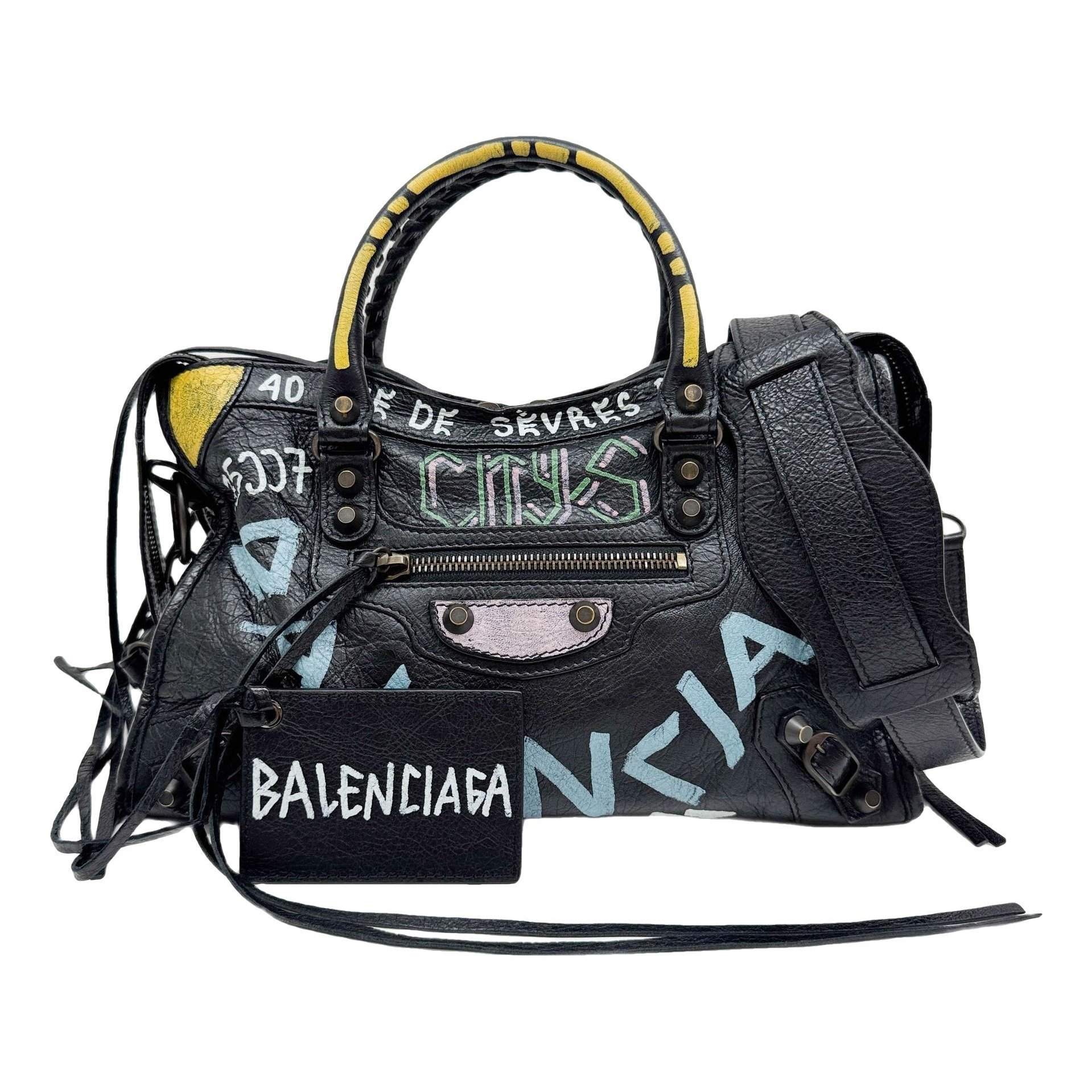 City leather handbag