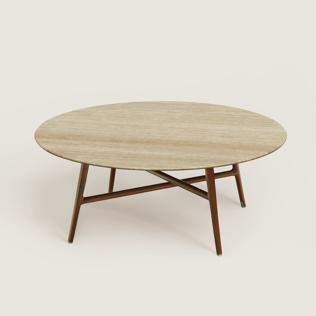 Beige Les Necessaires D'Hermès Satellite Coffee Table, Medium Model