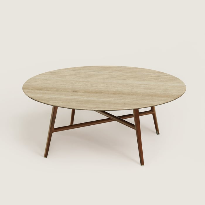 Beige Les Necessaires d'Hermès Satellite Coffee Table, Medium Model