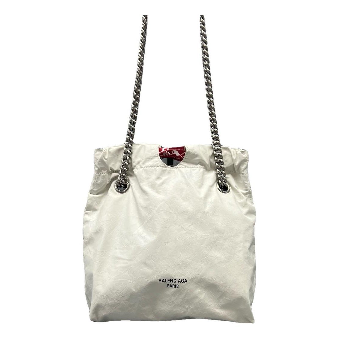 Crush leather handbag