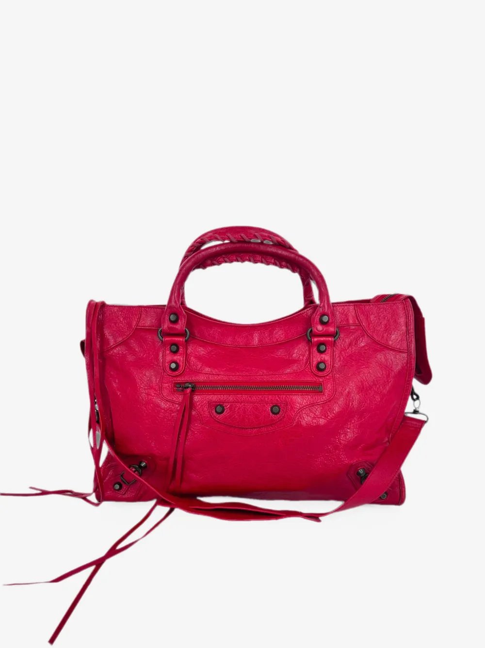 Motorcycle City leather tote bag