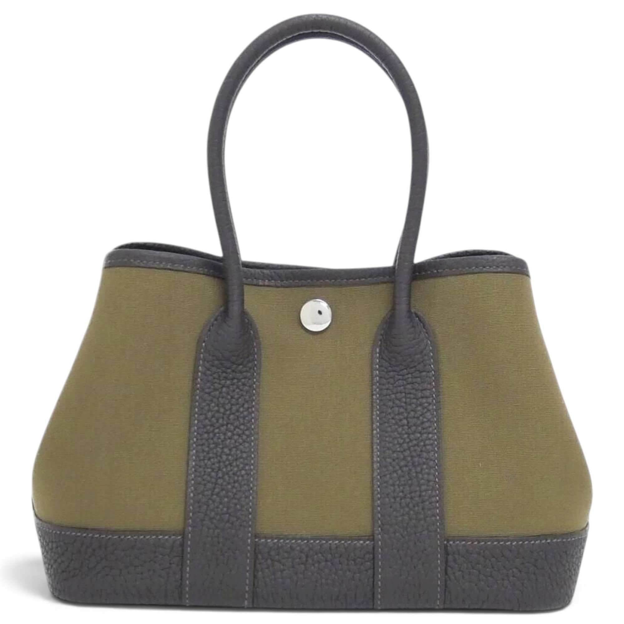 Hermes Garden File Handbag Vert Olive Negonda Leather