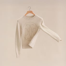 Cashmere "H Lift" long-sleeve sweater