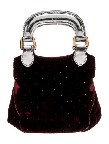 Velvet Top Handle Bag Vintage