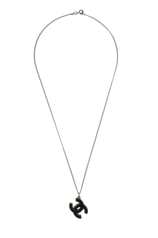 Black Acrylic 'CC' Necklace