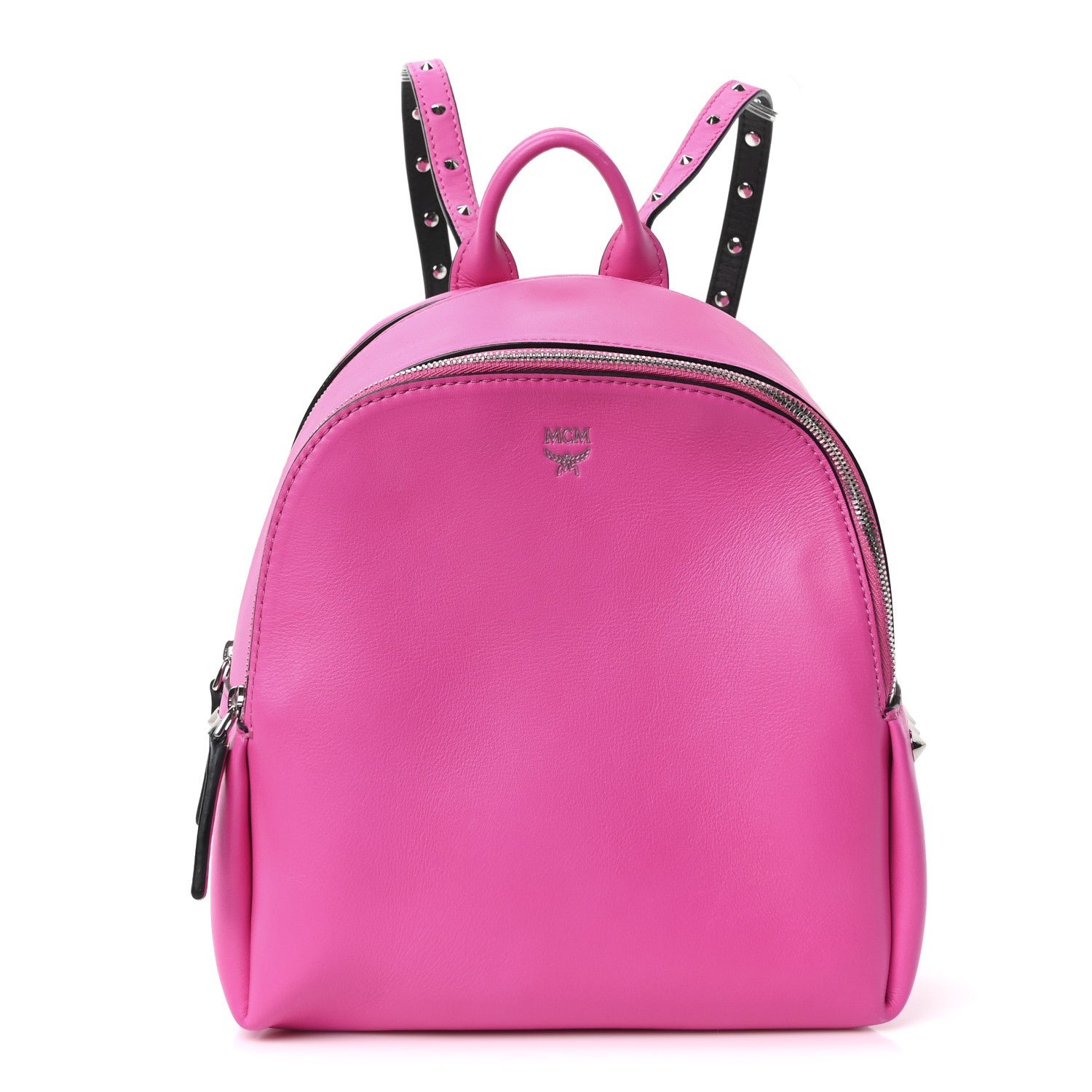 MCM Calfskin Mini Duchess Polke Studs Backpack Electric Pink