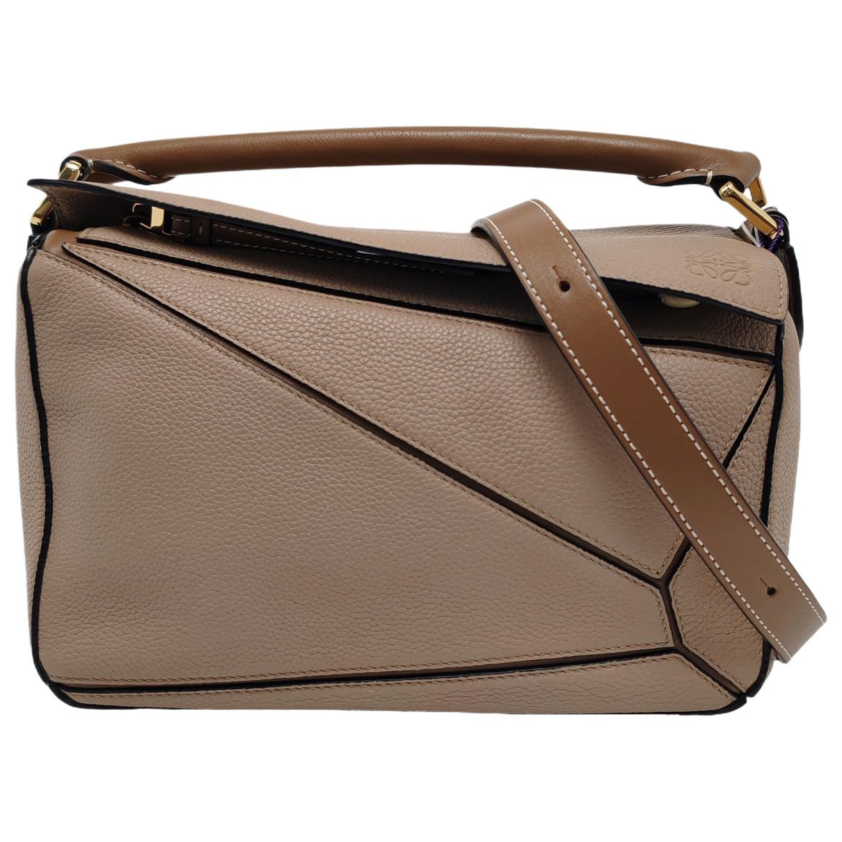 Puzzle leather handbag