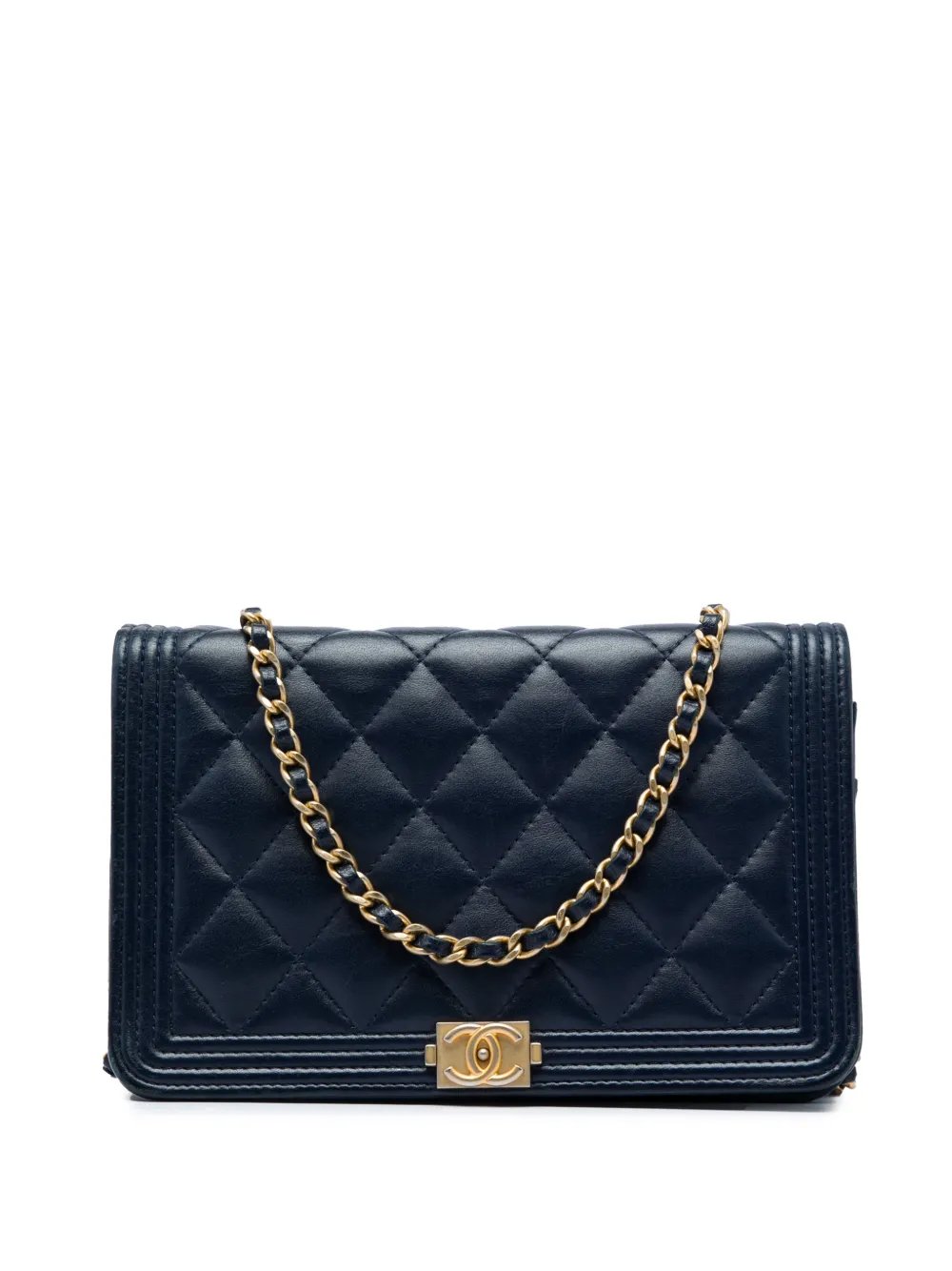 2017-2018 Quilted Lambskin Boy Wallet On Chain crossbody bag