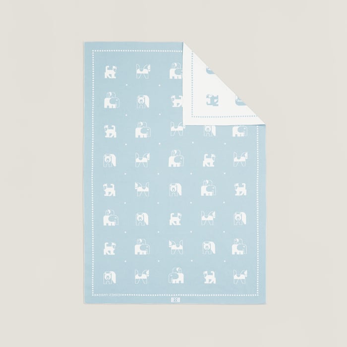 Bleu Dragée Animaux Blocks Blanket