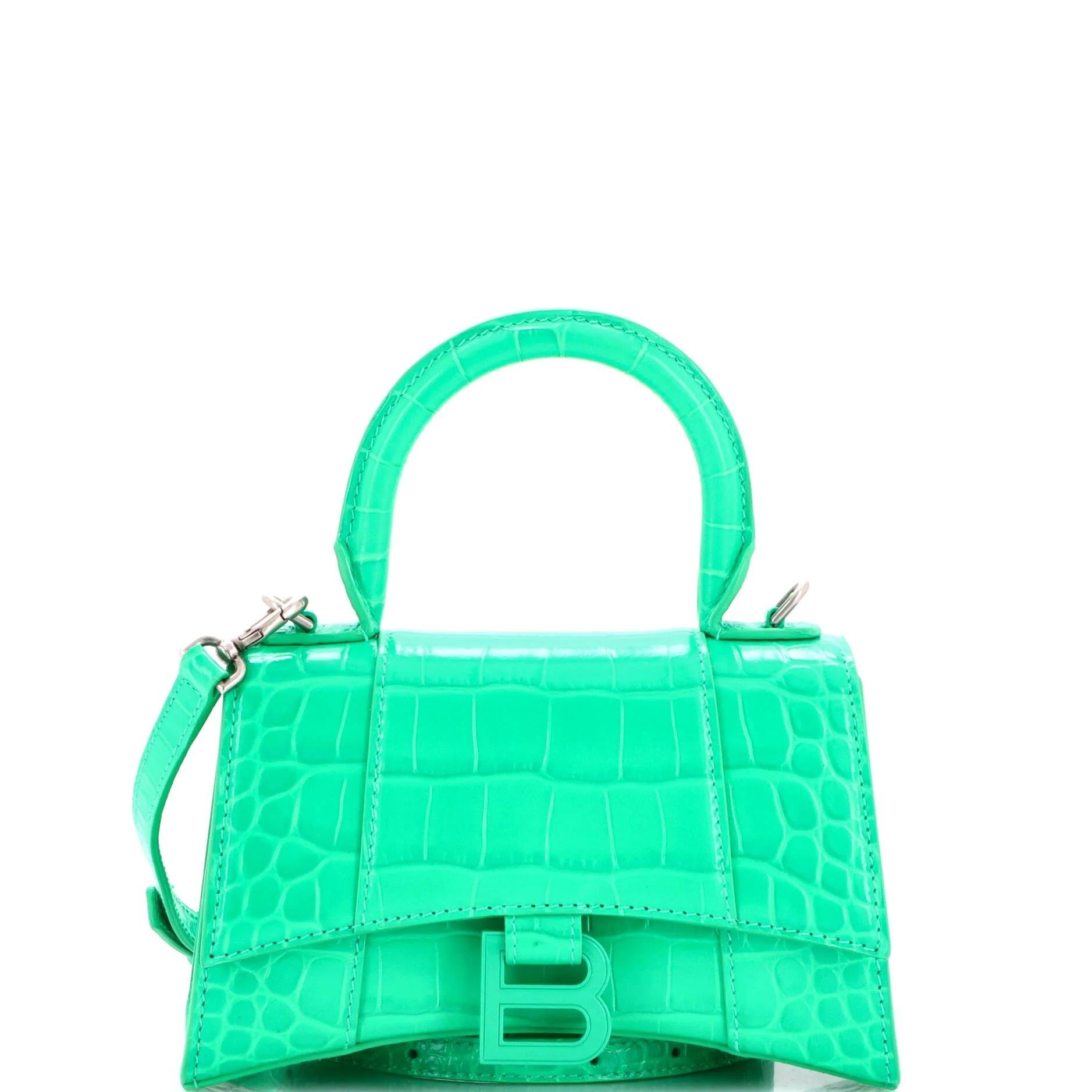 Hourglass leather handbag