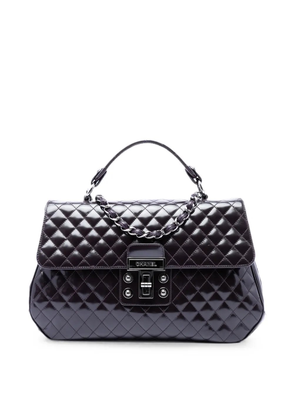 2008-2009 Quilted Glazed Calfskin Mademoiselle Lock Kelly Flap satchel