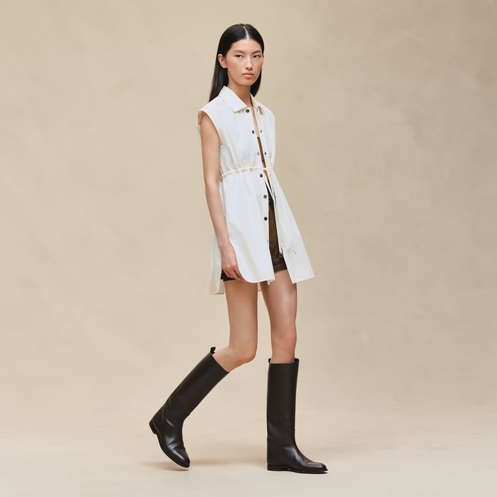 Blanc Cassé Sleeveless Drawstring Shirt