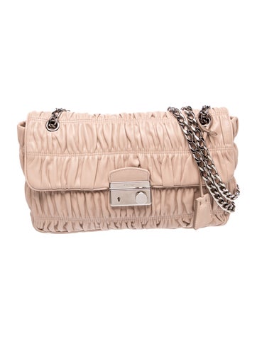 Nappa Gaufre Leather Shoulder Bag