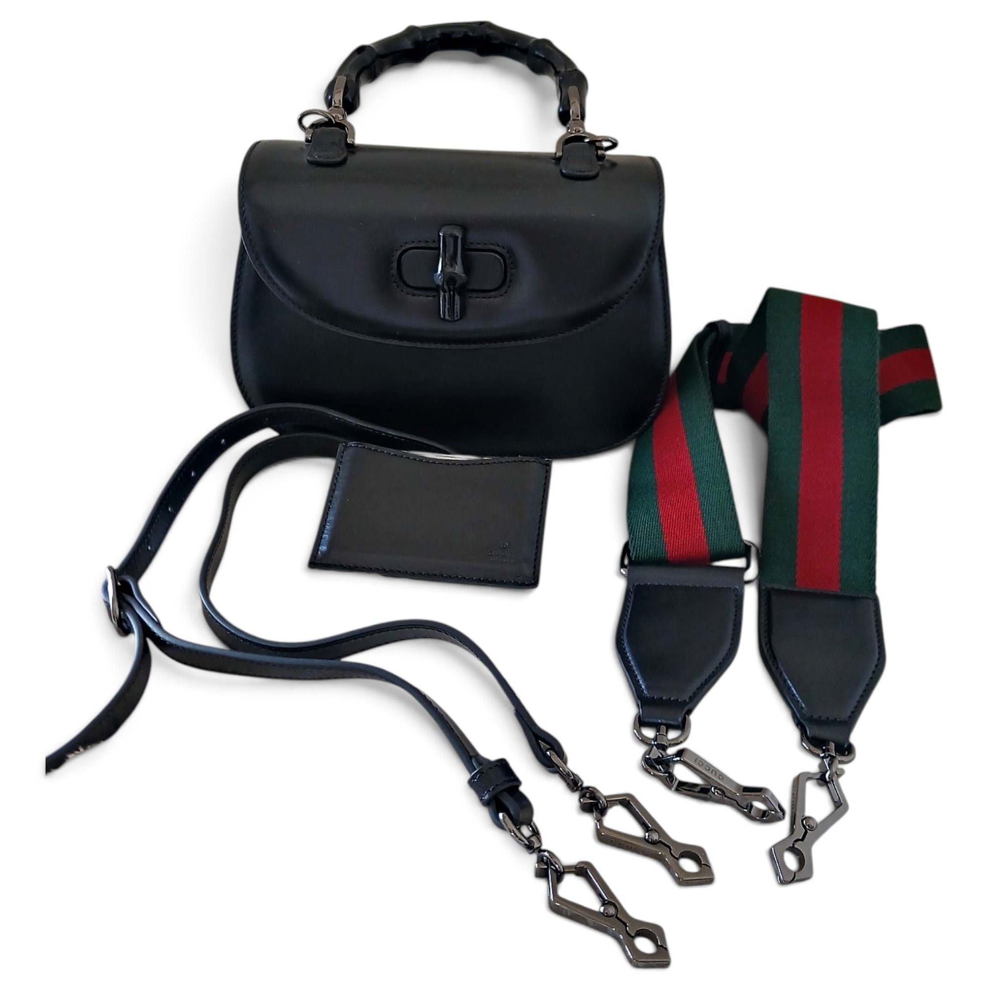 Convertible Bamboo Top Handle leather handbag