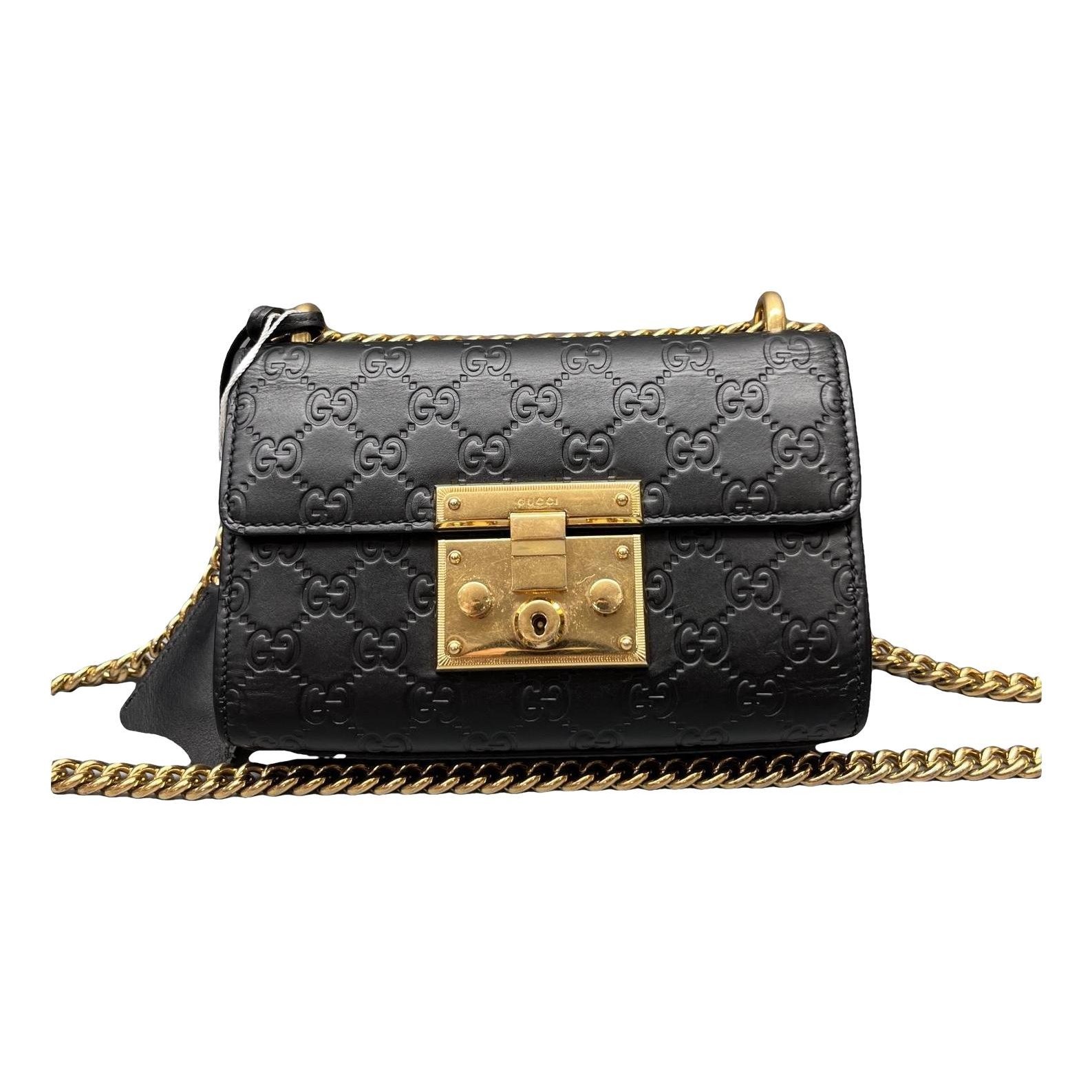 Padlock leather handbag