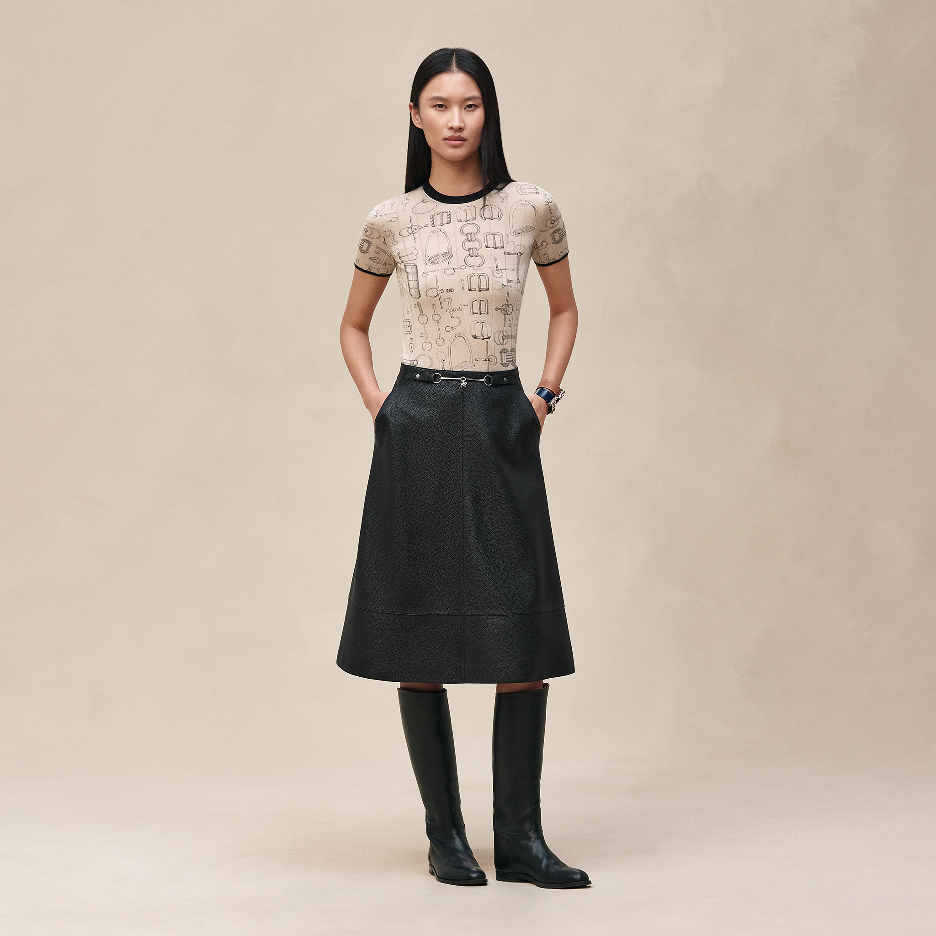 "Cahier du Colporteur" short-sleeve sweater