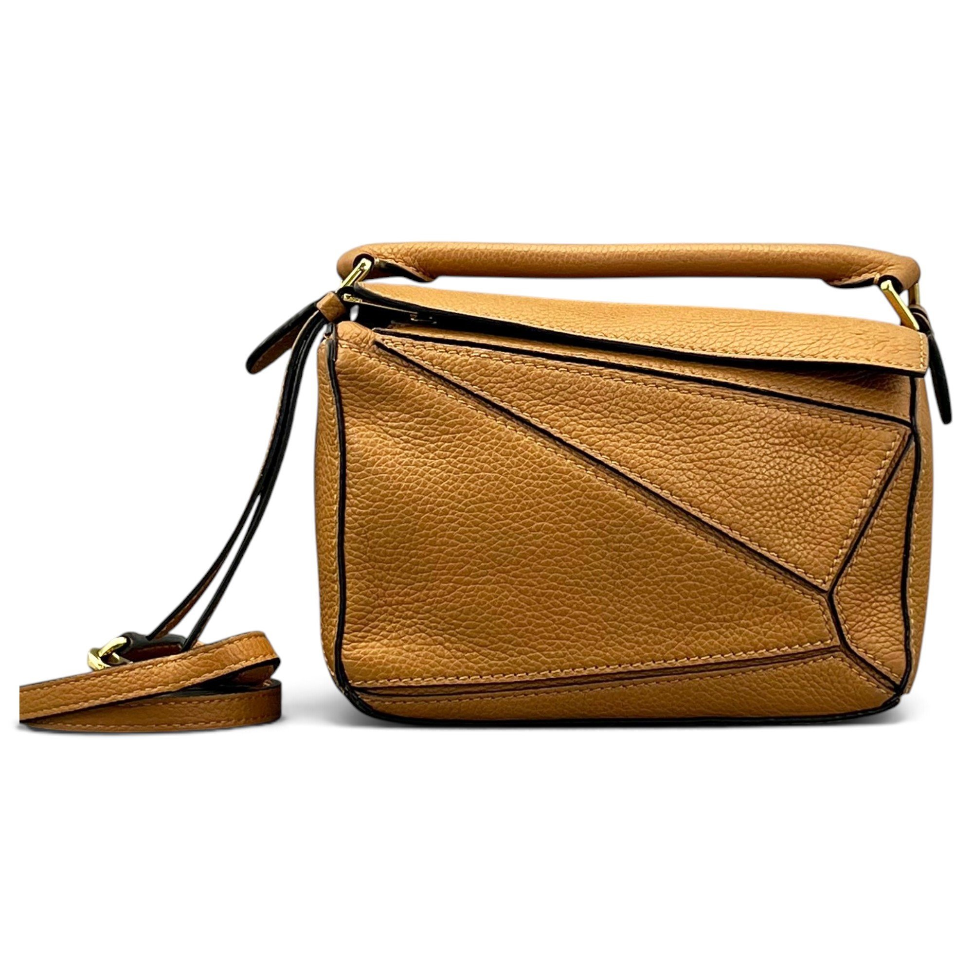 Puzzle leather handbag
