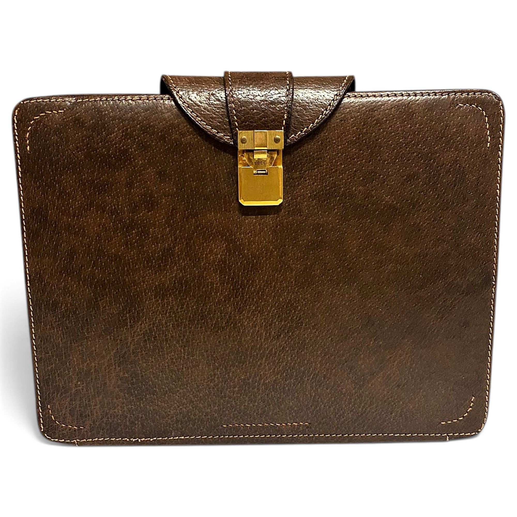 Leather clutch bag
