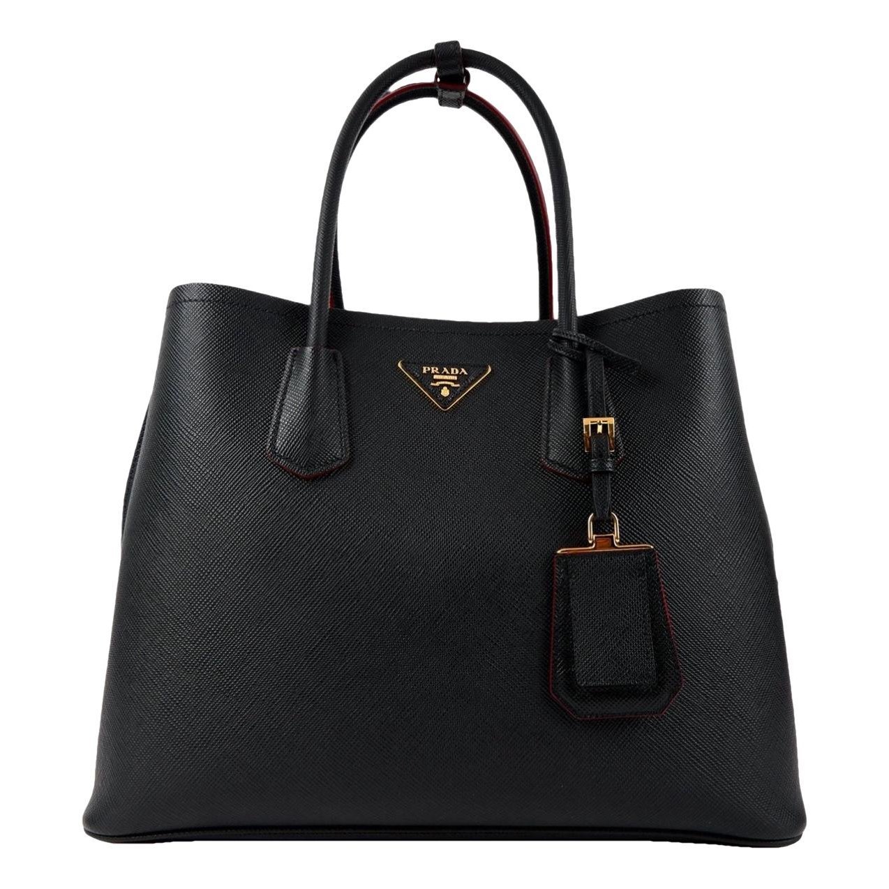 Double leather handbag