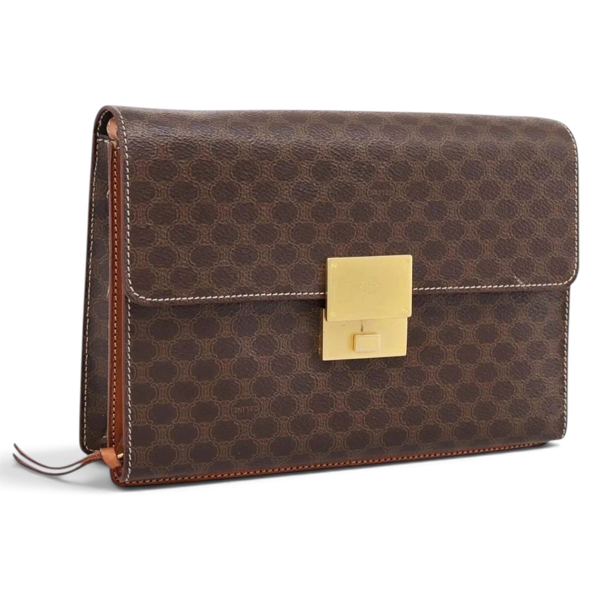Leather clutch bag